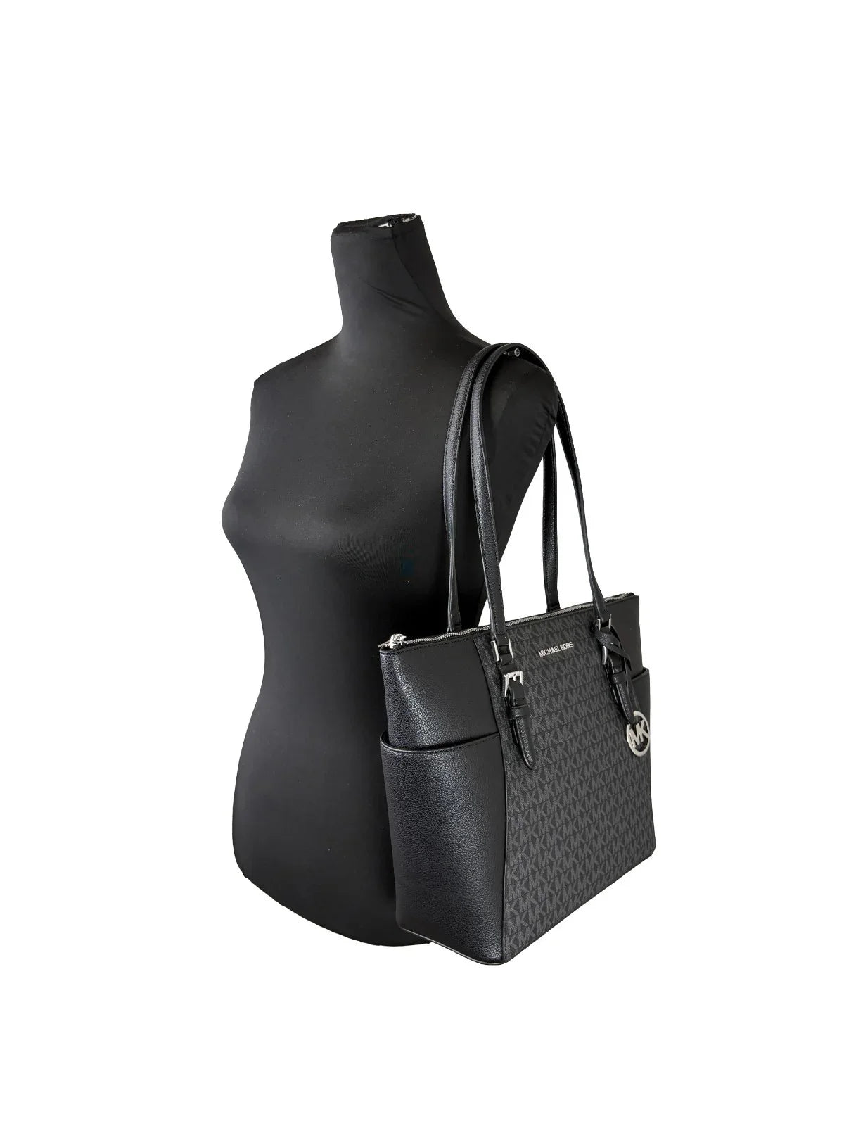 Michael Kors Charlotte Leather Top Zip Tote Bag