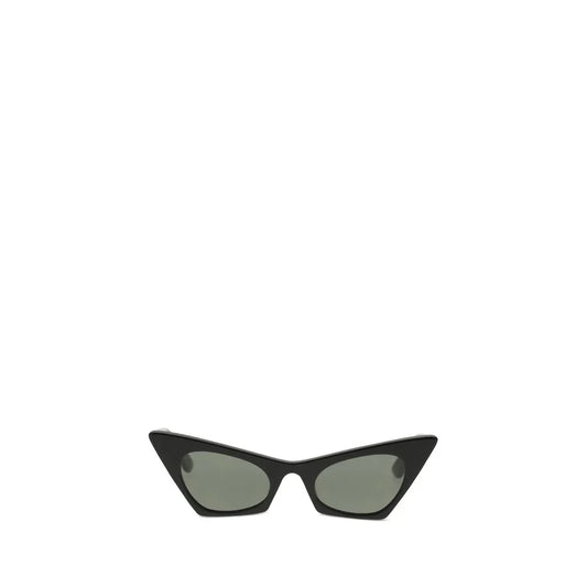 Black cat eye sunglasses with dark lenses on white background
