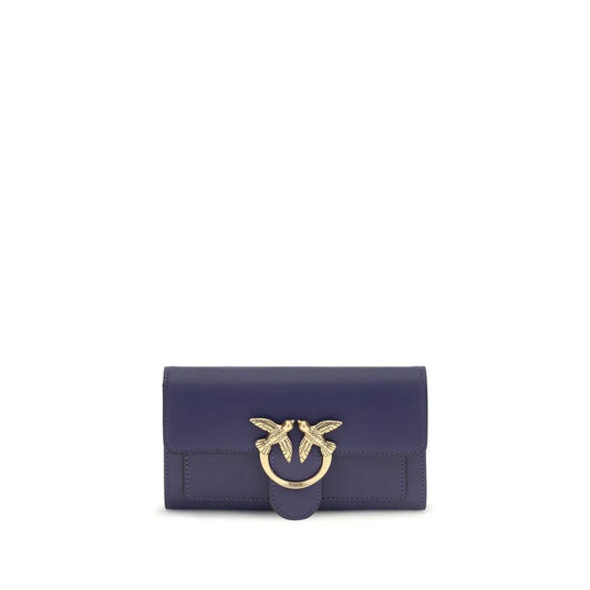 PINKO Blue Calf Leather Bos Taurus Wallet