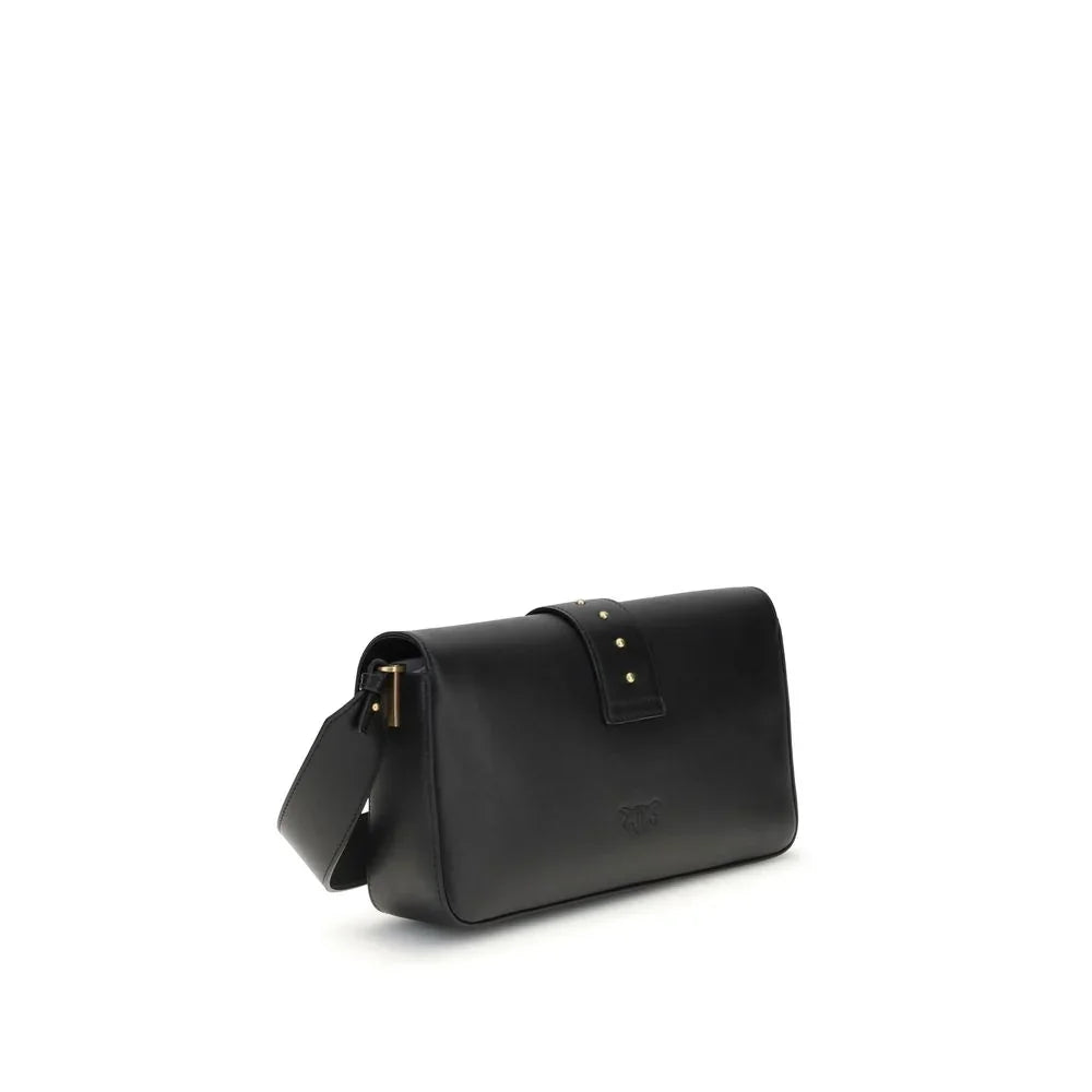 PINKO Black Leather Shoulder Bag