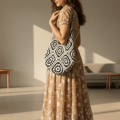 Cotton Yarn Hand Woven Shoulder Bag