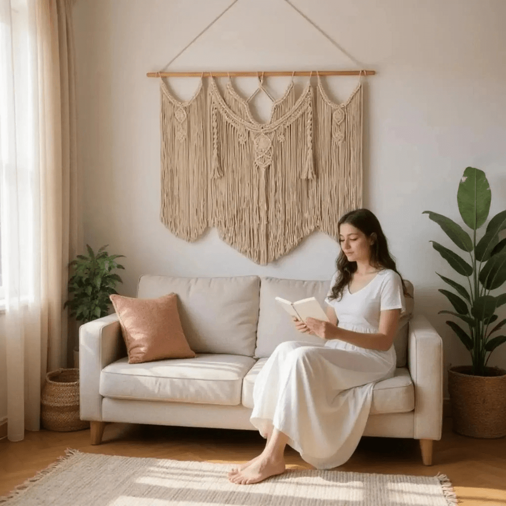 Handmade Macrame wall hanging - Large Boho Tapestry-Cotton Rope Art for Home Décor