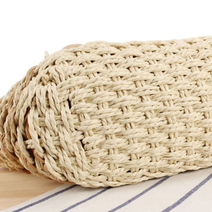 Twist and Tassel Large Handmade Woven Straw Beach Tote Bag